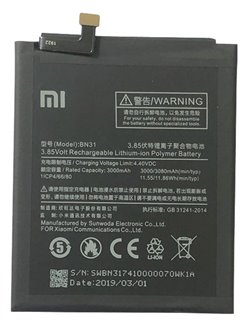Battery BN31 for  Xiaomi Mi A1
