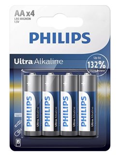 PHILIPS Ultra alkaline batteries LR6E4B/10, AA LR6 1.5V, 4pcs
