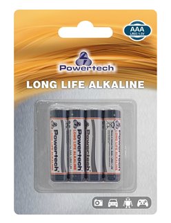 POWERTECH Long Life Αλκαλικές μπαταρίες PT-942, AAA LR03 1.5V, 4τμχ