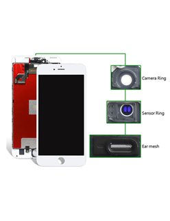 TIANMA High Copy LCD για iPhone 6S, Camera-Sensor ring, ear mesh, White