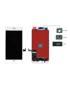 TIANMA High Copy LCD iPhone 7 Plus, Camera-Sensor ring, ear mesh, White