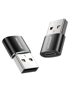 JOYROOM αντάπτορας USB σε USB Type-C S-H152, μαύρος, 2τμχ