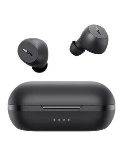 MPOW earphones M12 με θήκη φόρτισης, True Wireless, μαύρα