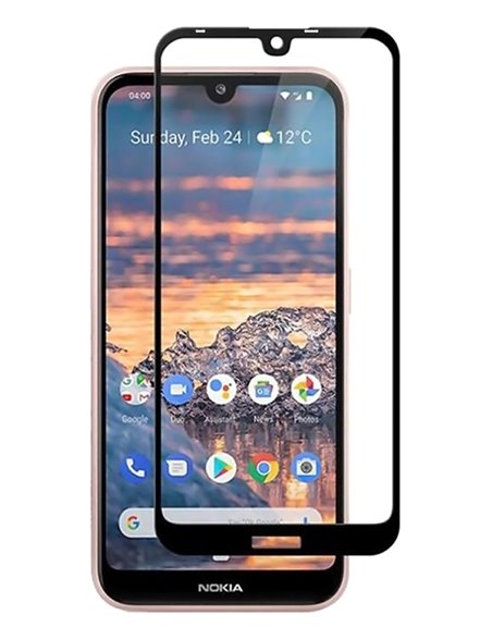 POWERTECH Tempered Glass 5D Full Glue, Nokia 3.2, μαύρο