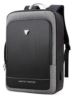 ARCTIC HUNTER τσάντα πλάτης B00227-DG με θήκη laptop 17", σκουρο γκρι