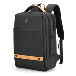 GOLDEN WOLF τσάντα πλάτης GB00378-BK με θήκη laptop 15.6", μαύρη