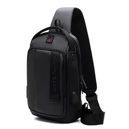 ARCTIC HUNTER Crossbody Bag XB00100-BK, USB, Waterproof, Black